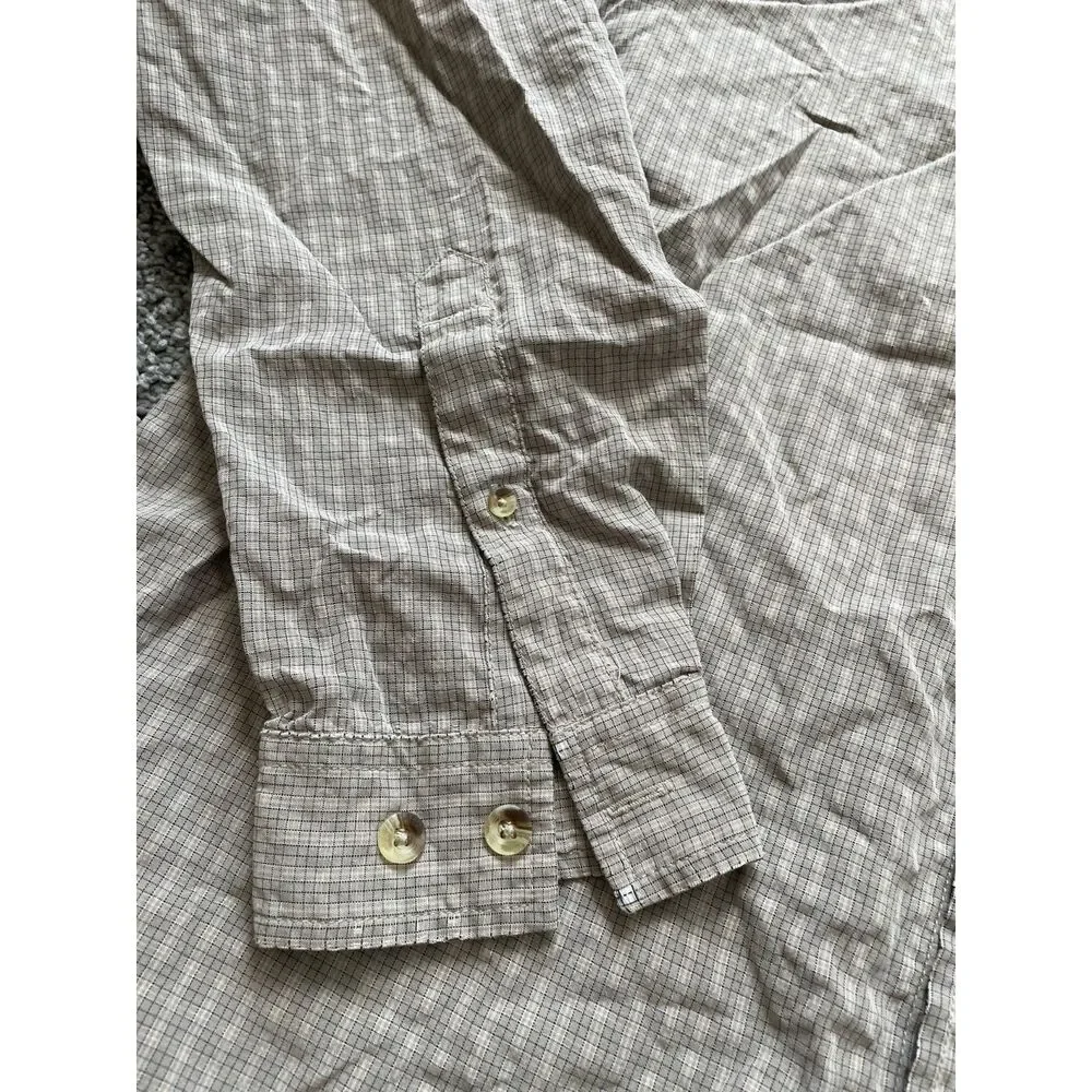 North Face Mens Long Sleeve Button Down Sz M Hiking Utility Nylon Gorpcore